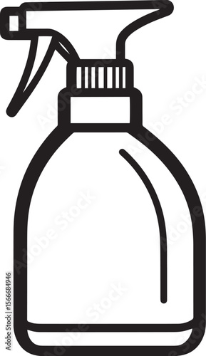 spray-bottle icon clean simple outline black vector illustration