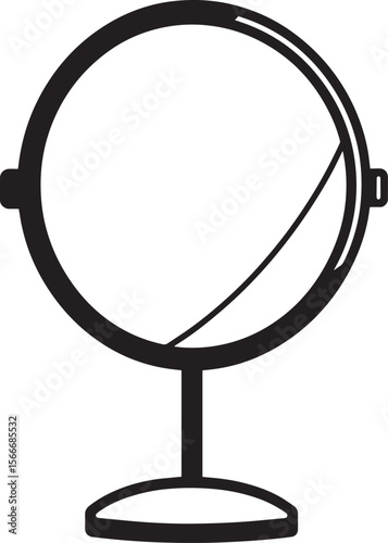 mirror icon clean simple outline black vector illustration