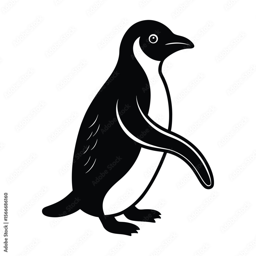 Naklejka premium penguin silhouette vector
