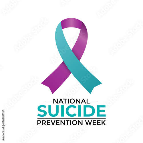 September 8-14 is National Suicide Prevention Week, which promotes mental health awareness, supports those suffering, and honors suicide victims. A concept for healthcare and medicine Realistic Ribbon