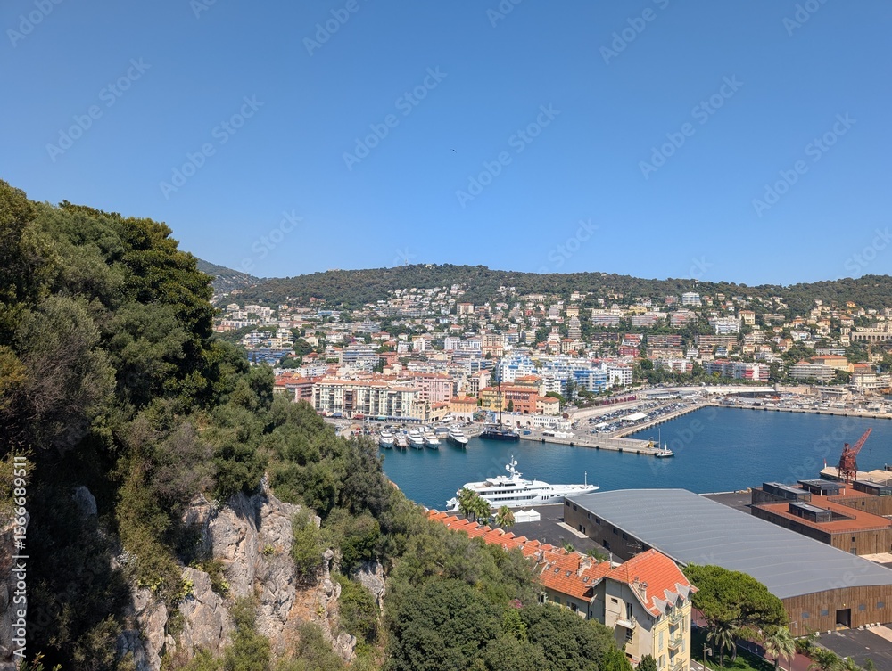 Fototapeta premium Overview of Nice from the Colline du Chateau, France - June 2025