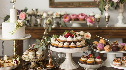 Wallpaper Mural Retro-style Coffee and Dessert Table Arrangement: A Nostalgic Journey Through Vintage Elegance, Timeless Flavors, and Artistic Presentation for Themed Events, Weddings, and Retro-inspired Gatherings Torontodigital.ca