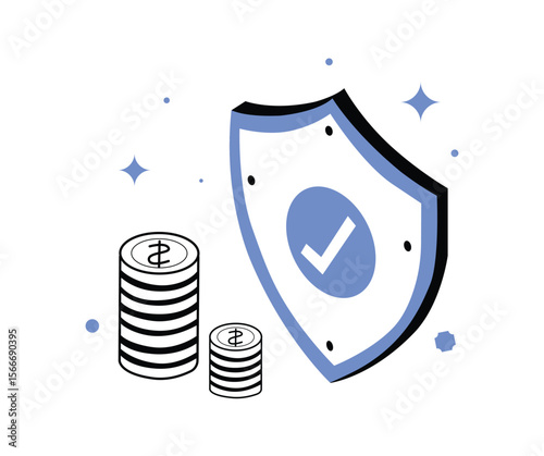 Isometric Shield and Money