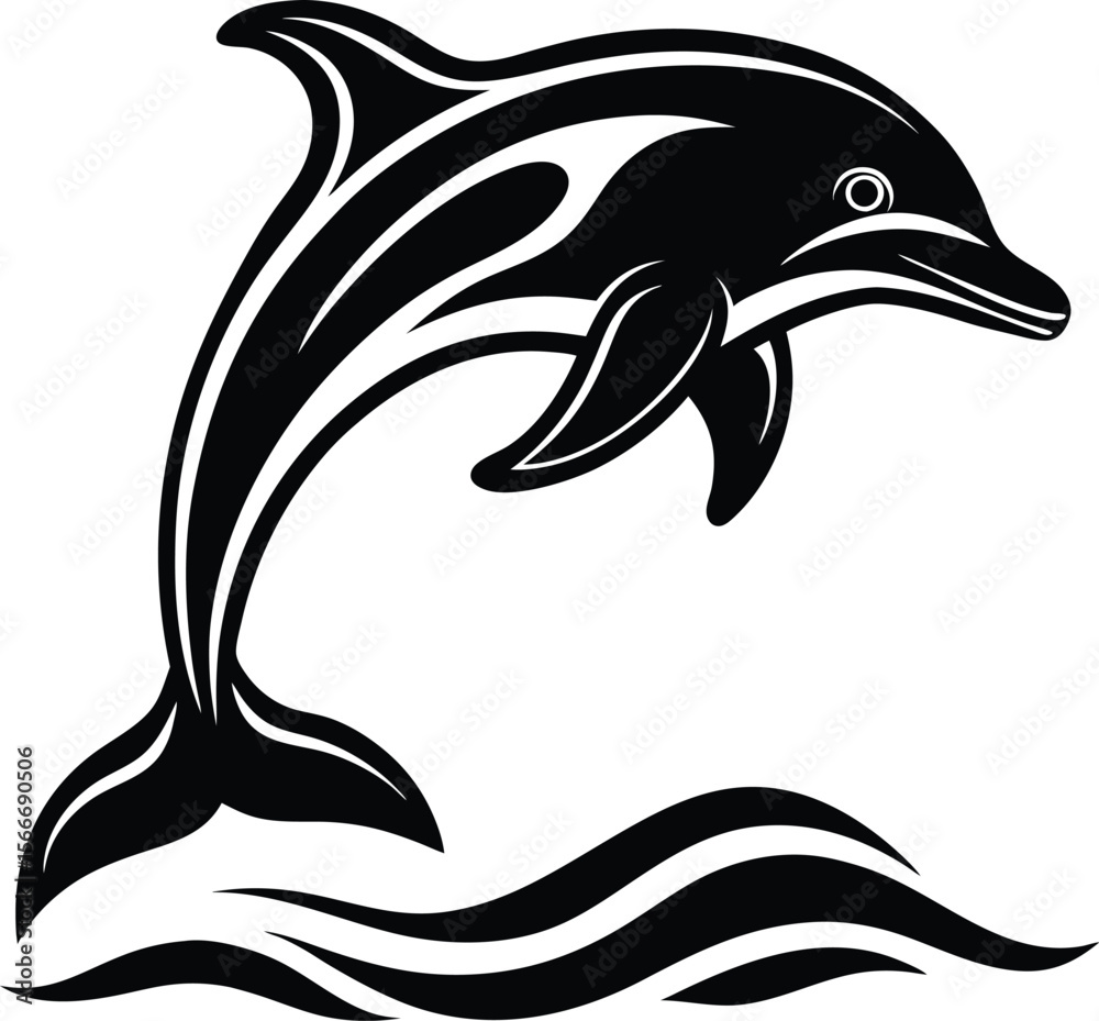 Naklejka premium silhouette of a dolphin