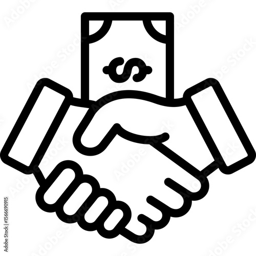 bribe icon illustration design with outline