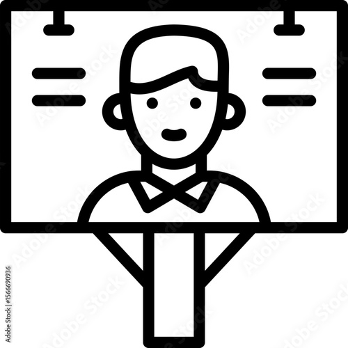 billboard icon illustration design with outline