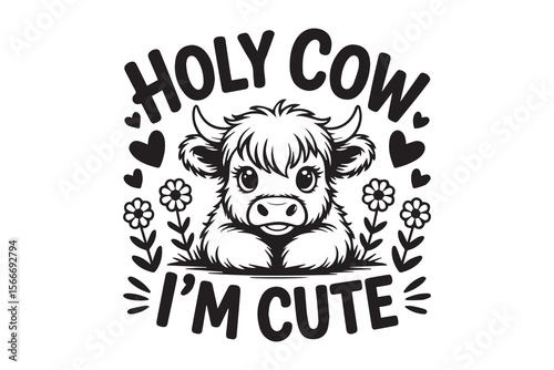 holy cow illustration Vector