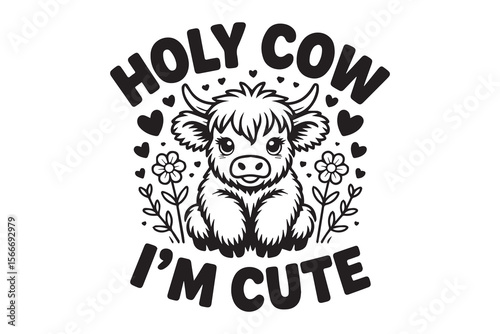 holy cow illustration Vector