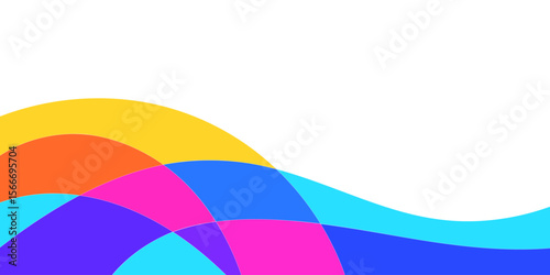 Abstract design with overlapping shapes of vibrant colors