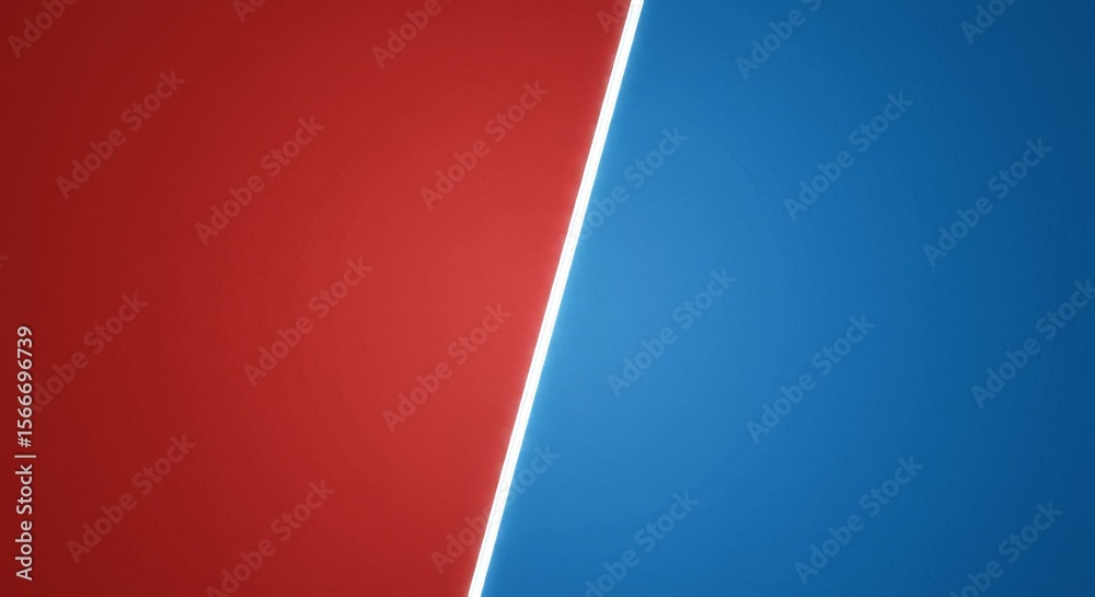 Naklejka premium Modern abstract background, red and blue color block design, diagonal light stripe, backdrop art