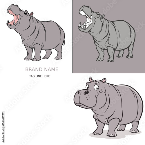 vector illustration of a rhino
