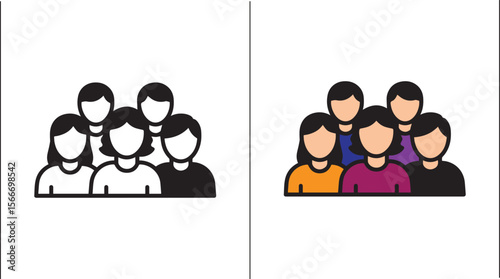 Team Silhouette Vector Illustration for Business, Unity, and Collaboration Concepts

