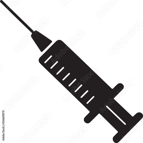 Medical Syringe Icon Vector Illustration of a Hypodermic Needle for Healthcare