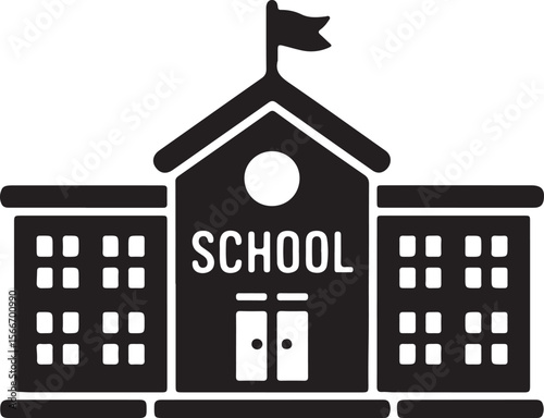 School Building Icon Education, Learning, Knowledge, Institution