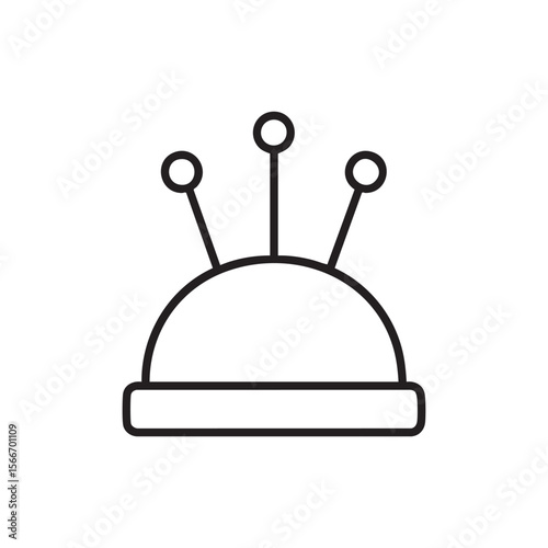 Pincushion Sewing Pins Craft Outline Icon