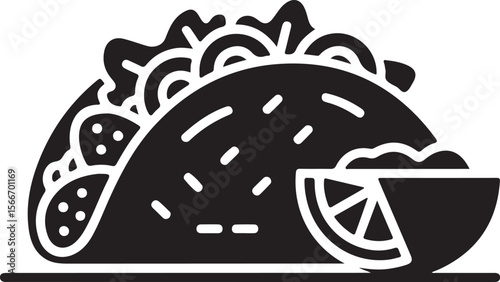 tacos icon, tacos silhouette vector illustration-simple silhouette illustration of tacos, perfect for tacos logos and icons