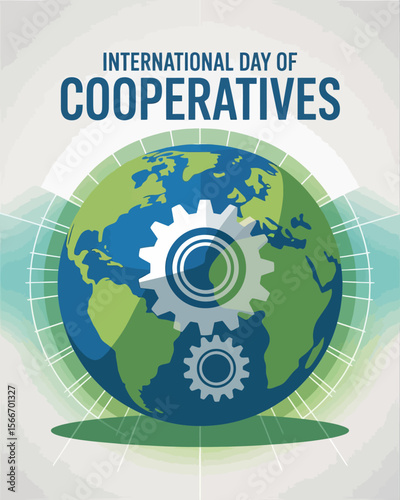International Day of Cooperatives Globe Gears Collaboration Concept Design