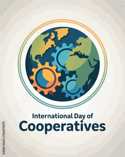 International Day of Cooperatives Globe Gears Collaboration Concept Design