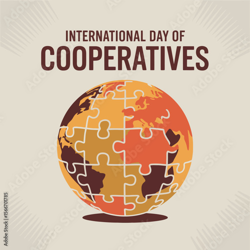 International Day of Cooperatives Puzzle Globe Unity Poster Design