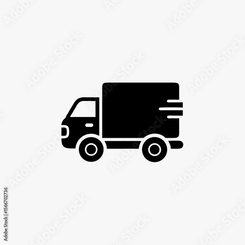 Fast shipping delivery truck flat vector icon for apps and websites fully editable vector template