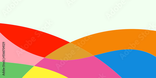 Abstract colorful shapes with flowing curves