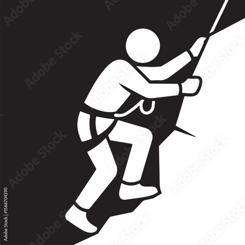 Mountain Rappelling Adventure Silhouette Vector

Rock Climber Abseiling SVG Design

Extreme Rappelling Clipart for Outdoor Lovers

Cliff Descent Adventure Sport Silhouette

Mountain Climber with Rope 