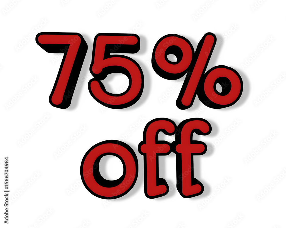 3d render of a red percent sign on white background
