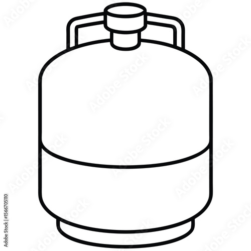 Black outline drawing of a cylindrical gas container with handles and a valve gas tank propane tank