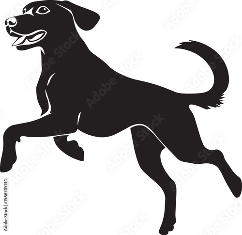 Running Dog clean simple vector silhouette black vector illustration