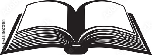 Book minimalistic icon clippart black vector illustration