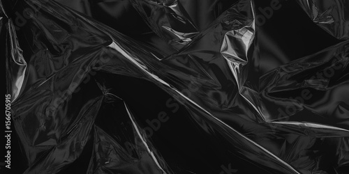 Plastic Wrap Stock Image In Black Background