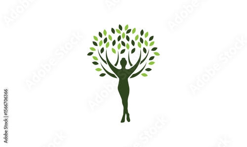 Woman empower, woman tree, Wellness logo