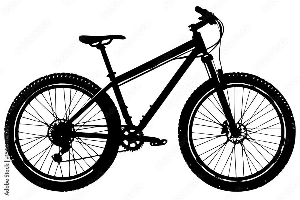 Obraz premium Silhouette of a Mountain Bike Perfect for Outdoor Adventures