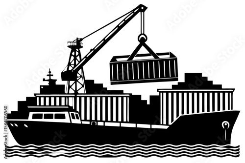 Cargo Ship Container Crane Loading Operation Maritime Freight Transport