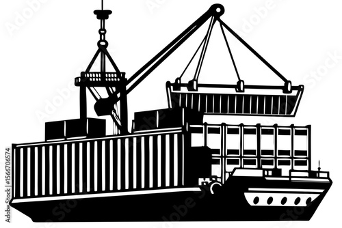 Container Ship Cargo Loading Port Operations and Maritime Logistics