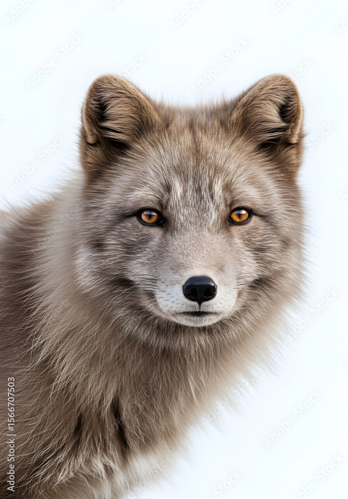 Naklejka premium Arctic Fox Studio Portrait on White
