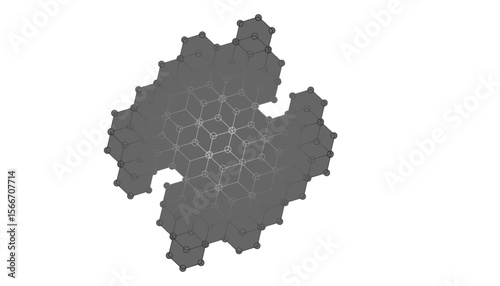 Seamless pattern of pavement with hexagon textured cracked old bricks. Vector pathway texture top view. Outdoor concrete slab sidewalk. Cobblestone footpath or patio.