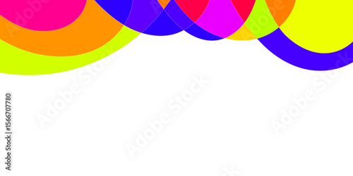 Abstract design with overlapping, curved shapes in shades of orange and red, outlined in white