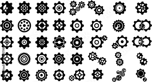Gear icon vector set. clockwork illustration sign collection. Mechanics symbol.
