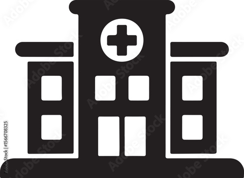 Modern Hospital Building Icon Healthcare Facility Symbol