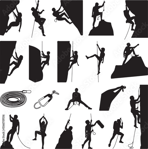 Mountain Rappelling Adventure Silhouette Vector

Rock Climber Abseiling SVG Design

Extreme Rappelling Clipart for Outdoor Lovers

Cliff Descent Adventure Sport Silhouette

Mountain Climber with Rope 