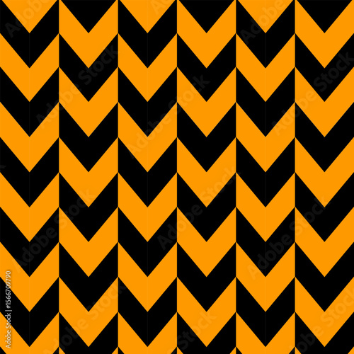 Repeating chevron pattern in black and orange.