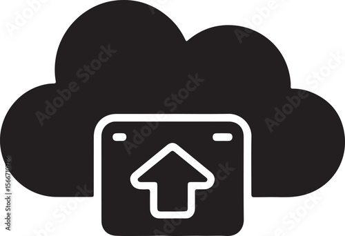Cloud Upload Secure Data Storage and Transfer Icon