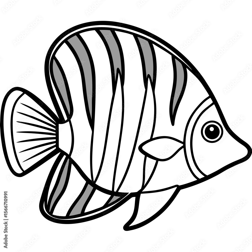 Obraz premium Butterflyfish line art vector