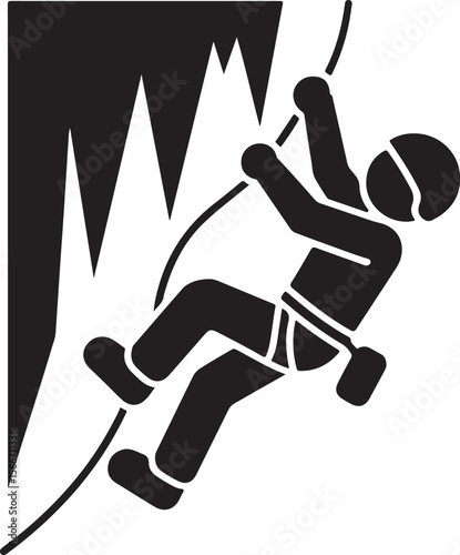 Mountain Rappelling Adventure Silhouette Vector

Rock Climber Abseiling SVG Design

Extreme Rappelling Clipart for Outdoor Lovers

Cliff Descent Adventure Sport Silhouette

Mountain Climber with Rope 