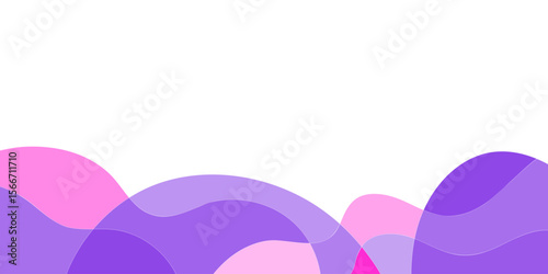 Abstract graphic design with interwoven, curved shapes and shaded, vibrant purple hues
