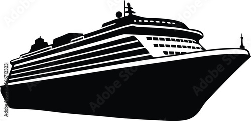 big cruise ship vector icon