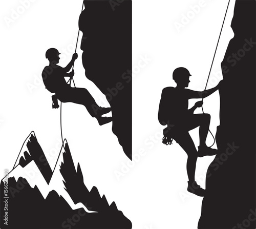 Mountain Rappelling Adventure Silhouette Vector

Rock Climber Abseiling SVG Design

Extreme Rappelling Clipart for Outdoor Lovers

Cliff Descent Adventure Sport Silhouette

Mountain Climber with Rope 