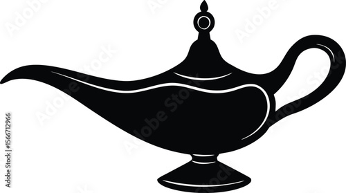 arabic magic lamp vector icon