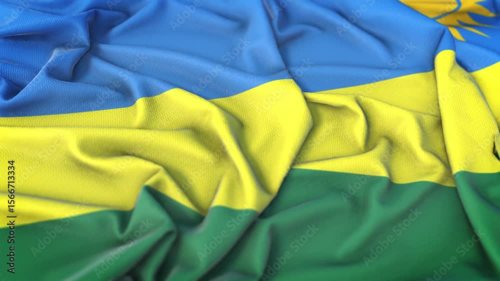Rwanda Waving Flag Animation Loop